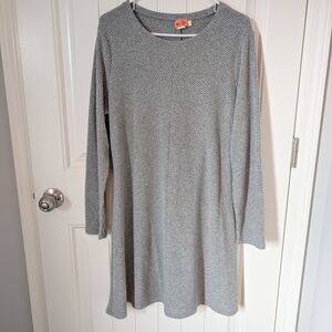 Gray Long Sleeve Knit Dress